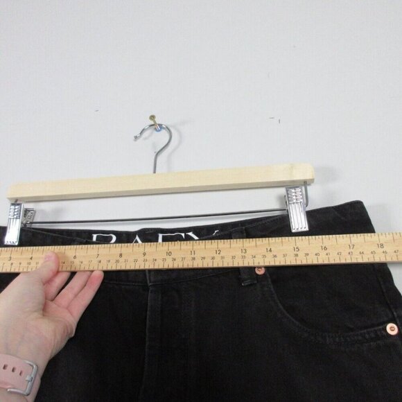 Raey Raw Hem Straight Leg Jeans Women's 30 Black Denim Button Fly Organic 760 - Picture 4 of 12